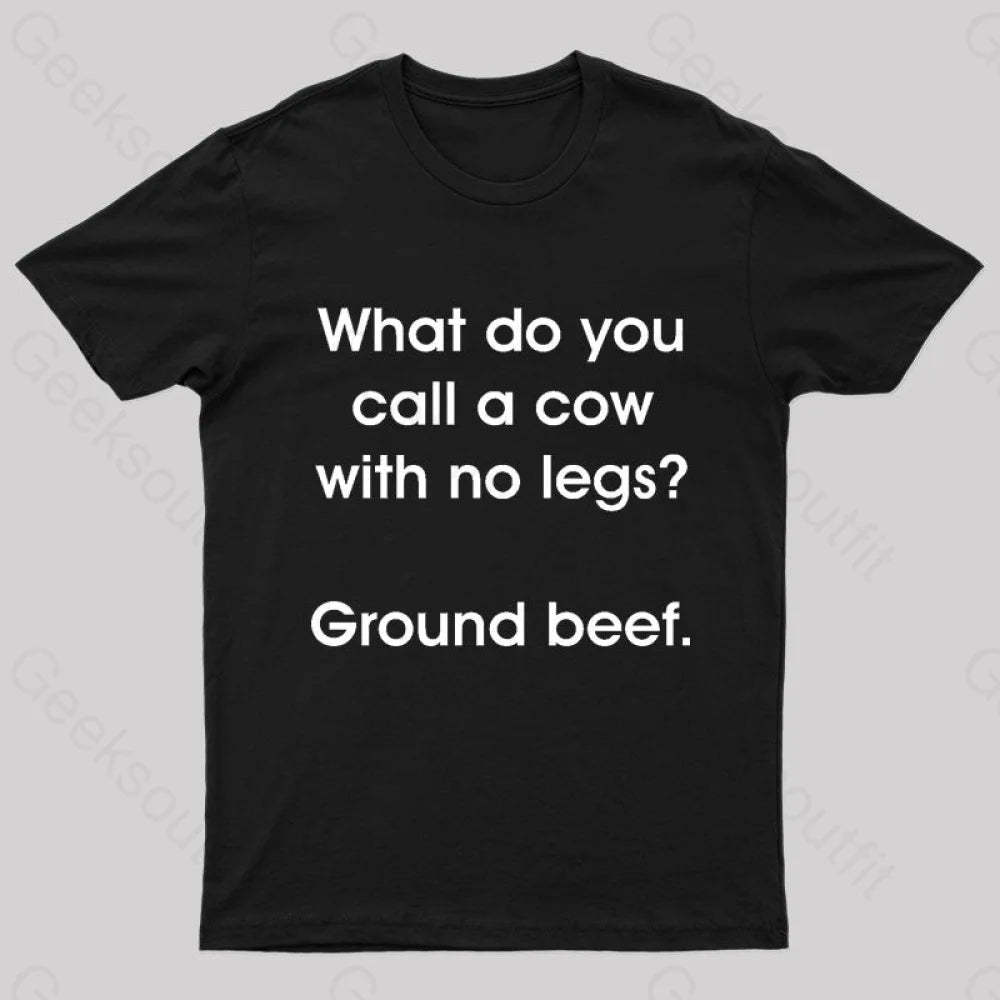 A Cow With No Legs Nerd T-Shirt Black / S