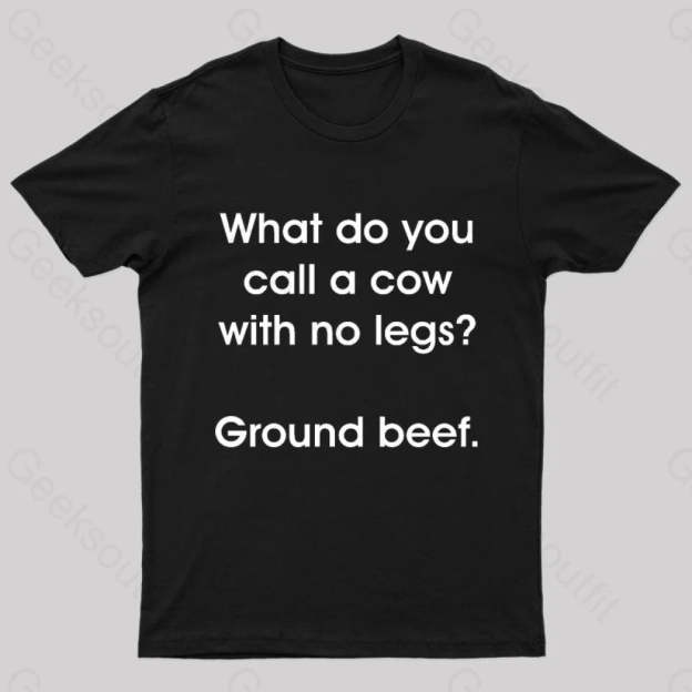 A Cow With No Legs Nerd T-Shirt Black / S
