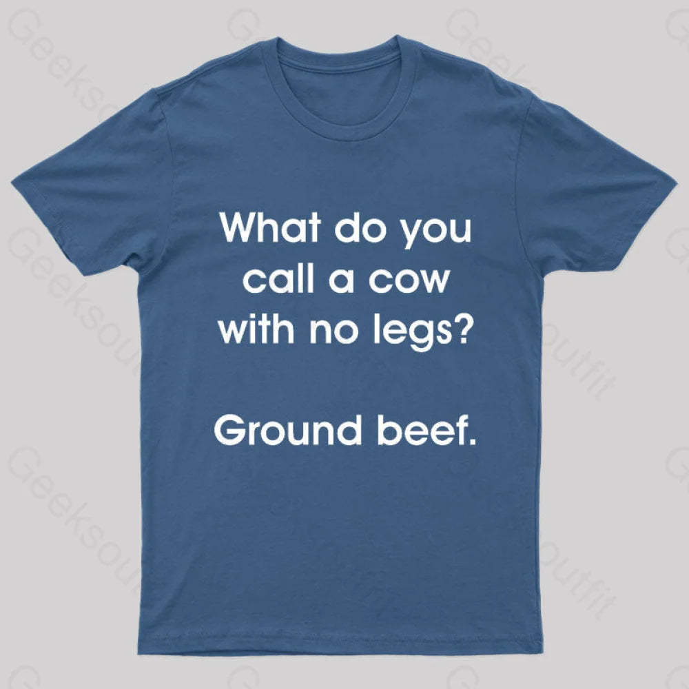 A Cow With No Legs Nerd T-Shirt Navy / S