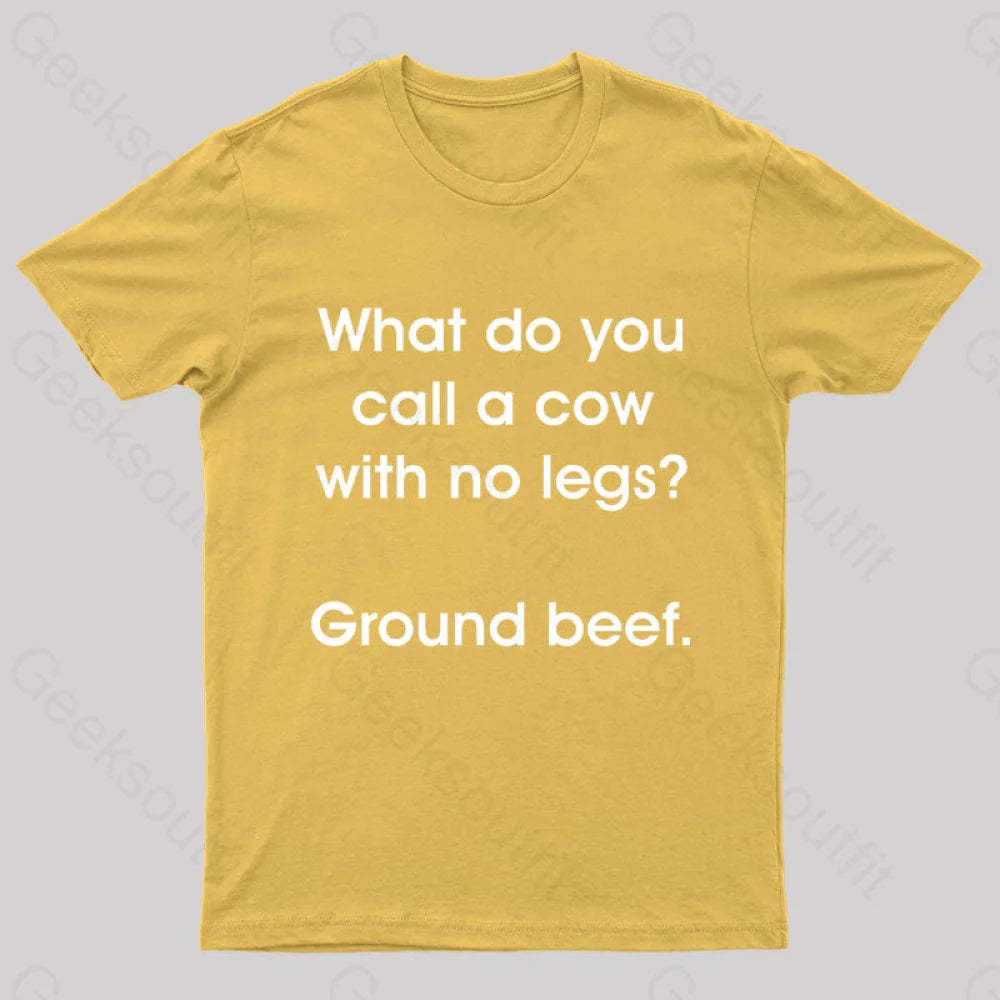A Cow With No Legs Nerd T-Shirt Yellow / S