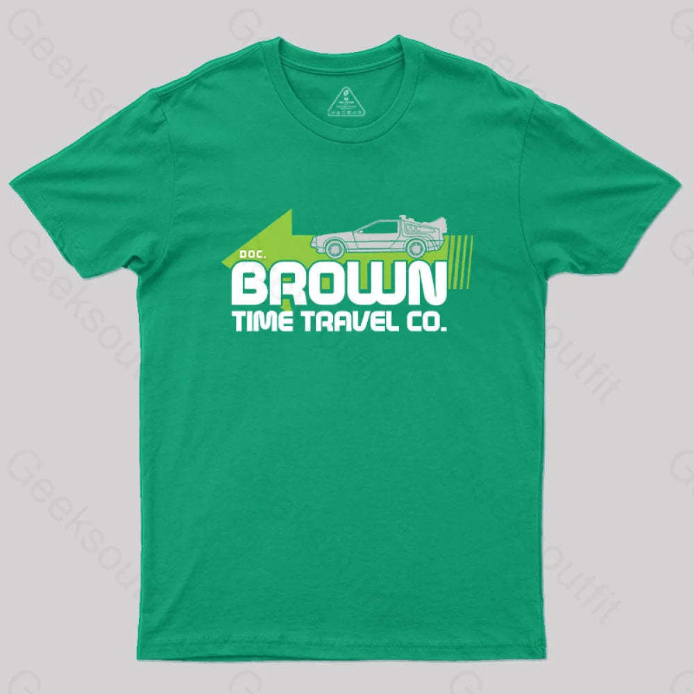 A Journey Through Time Dr. E. Brown T-Shirt Green / S