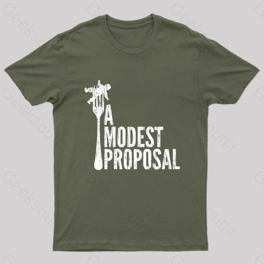 A Modest Proposal Nerd T-Shirt Army Green / S