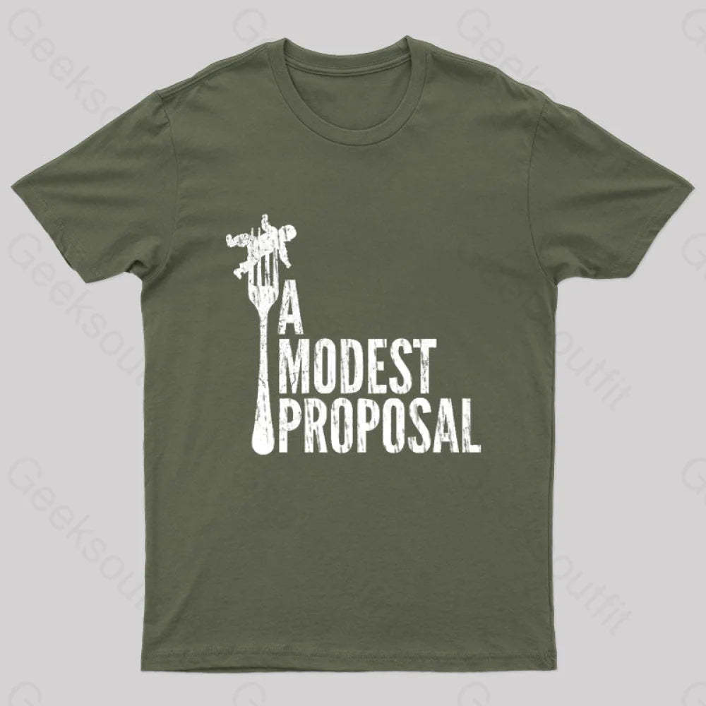 A Modest Proposal Nerd T-Shirt Army Green / S