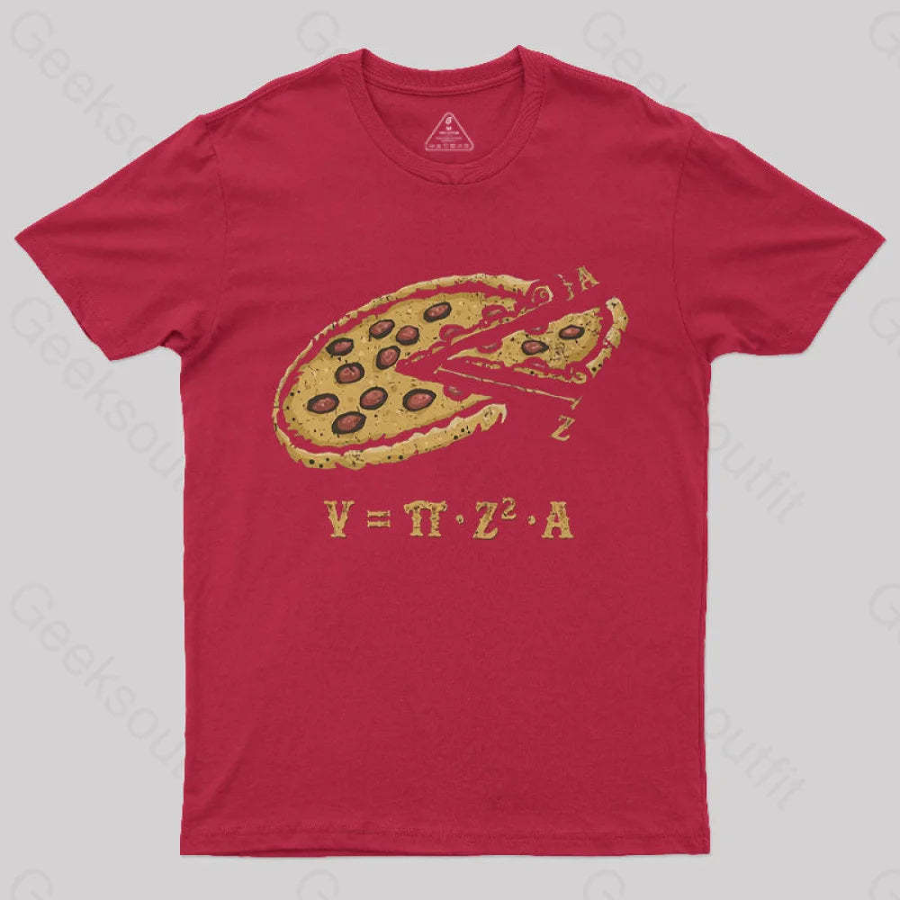 A Pizza Pi T-Shirt Red / S Science T-Shirts