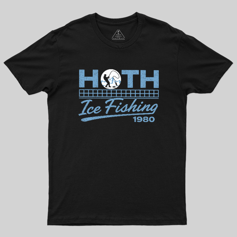 Old School Cold Wilderness Ice Fishing Geek T-Shirt