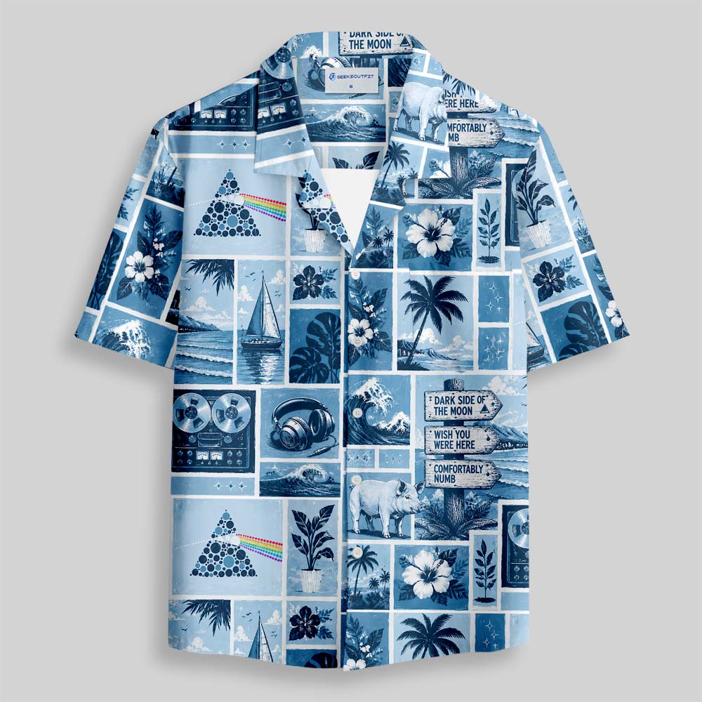 Prism Holiday In Blue Button Up Pocket Shirt