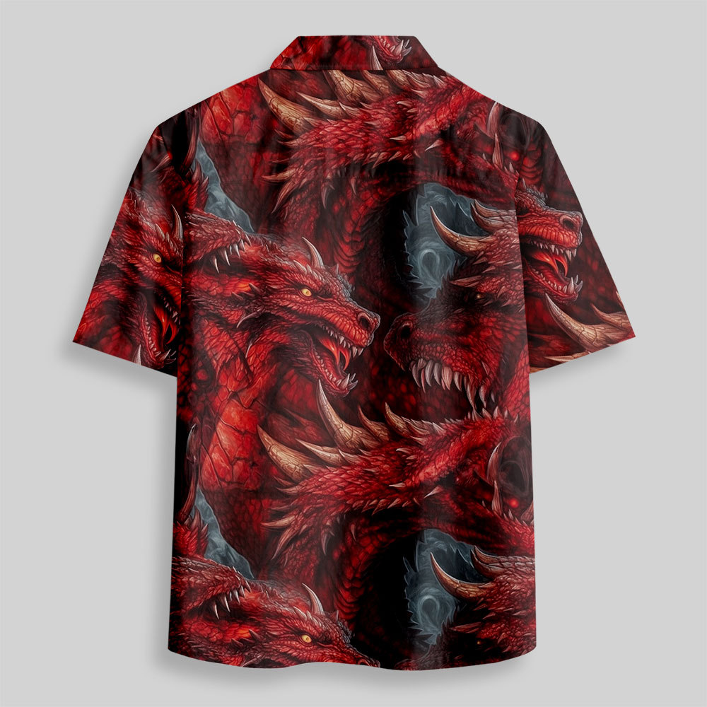 DND Domineering Dragon Button Up Pocket Shirt