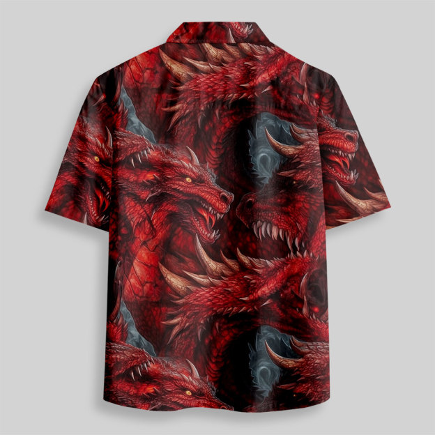DND Domineering Dragon Button Up Pocket Shirt