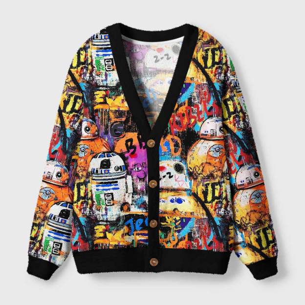 Graffiti Street Art David Geek Ugly Cardigan Sweaters