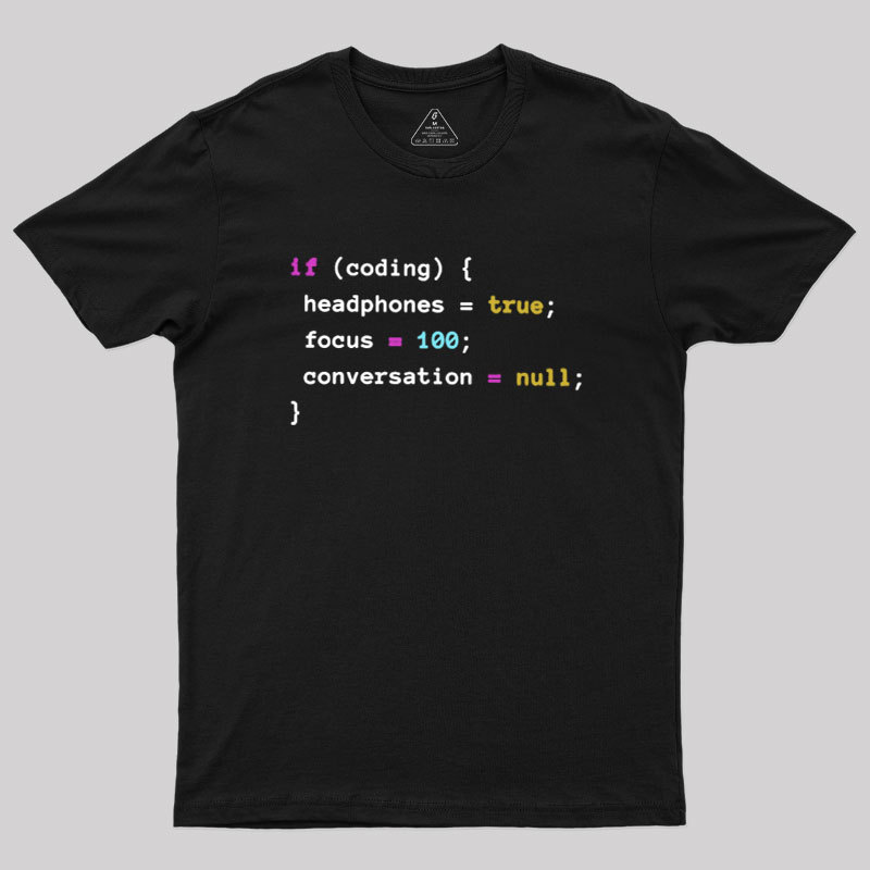 Geeksoutfit Coding With Headphones Javascript Geek T-Shirt for Sale