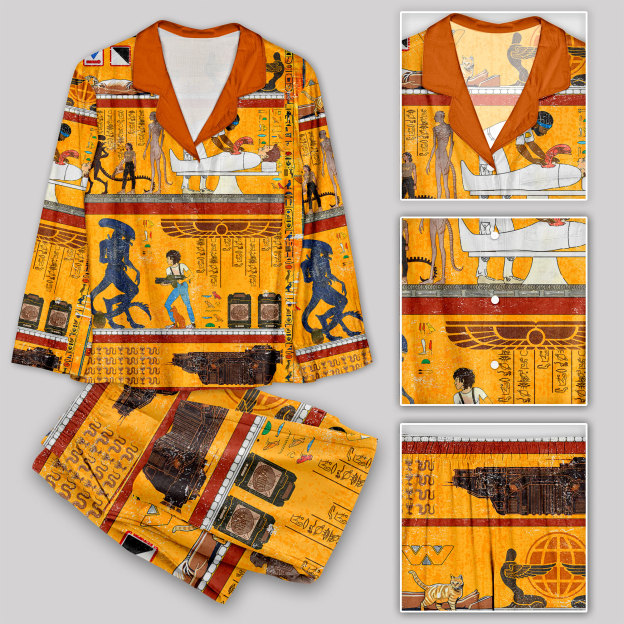 Alien Ancient Egyptian Murals Pajama Sets