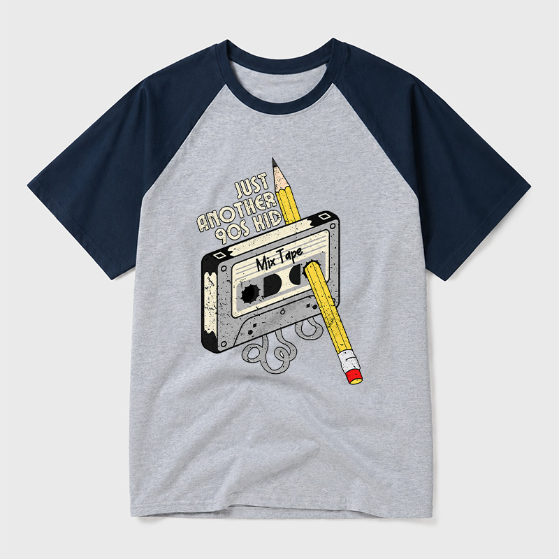 Just Another 90s Kid Geek Retro Raglan T-Shirt