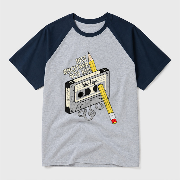 Just Another 90s Kid Geek Retro Raglan T-Shirt