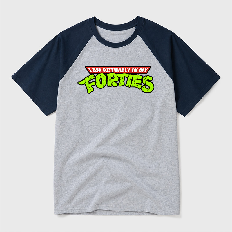 I Am Actually In My Forties Geek Retro Raglan T-Shirt