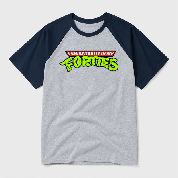 I Am Actually In My Forties Geek Retro Raglan T-Shirt