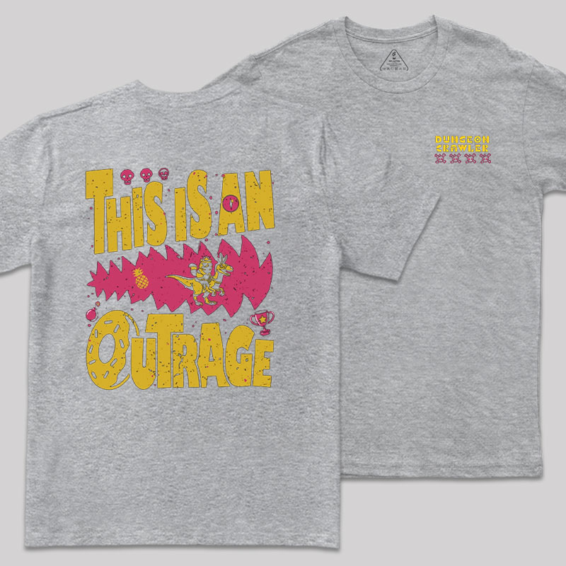 This is An Outrage Front and Back Printed Geek T-Shirt