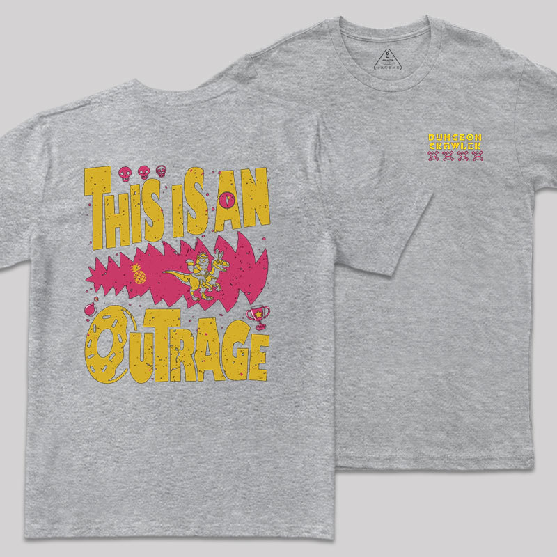 This is An Outrage Front and Back Printed Geek T-Shirt