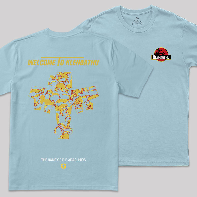 The Home Of The Arachnids Front and Back Printing Geek T-Shirt