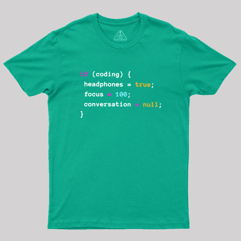 Coding With Headphones Javascript Geek T-Shirt