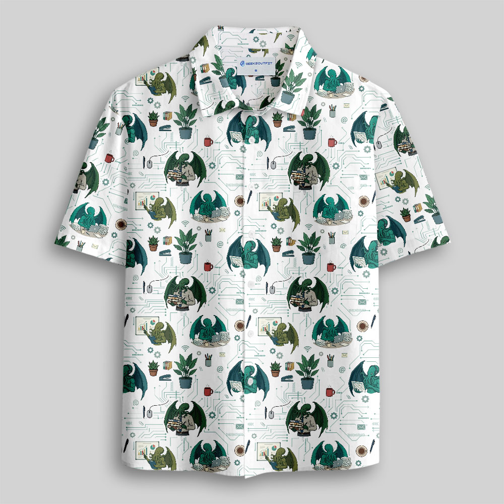Office Cthulhu Button Up Pocket Shirt