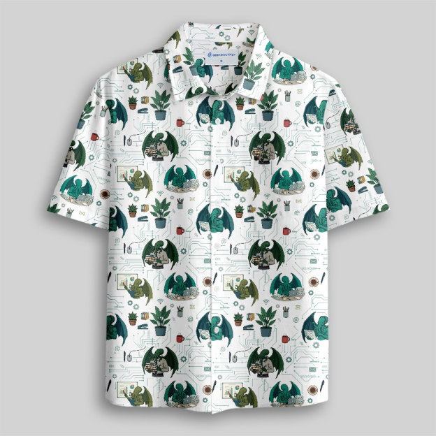 Office Cthulhu Button Up Pocket Shirt