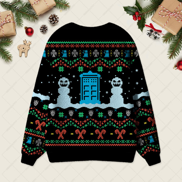 Doctor Who Black Geek Ugly Cardigan Sweaters 