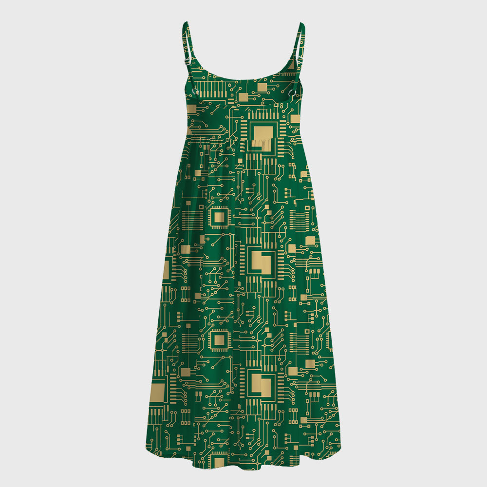 Technology Sense Circuit Board Geek A-Line Cami Dress