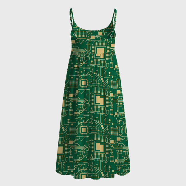 Technology Sense Circuit Board Geek A-Line Cami Dress