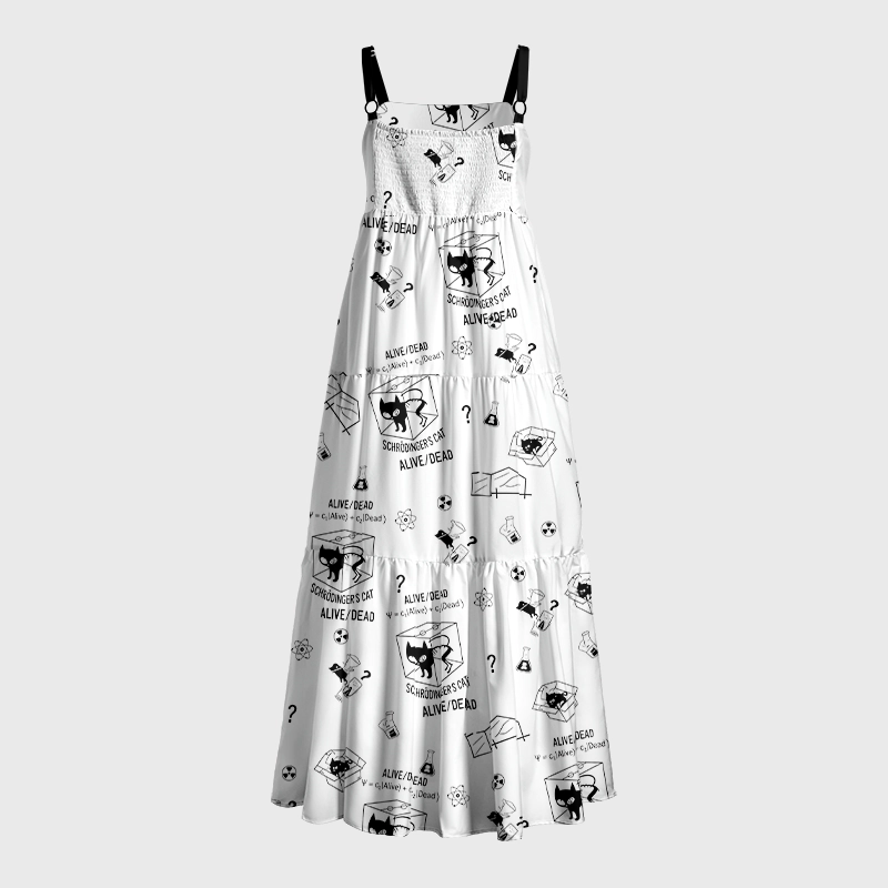 Schrödinger's Cat Geek Tiered Cami Maxi Dress