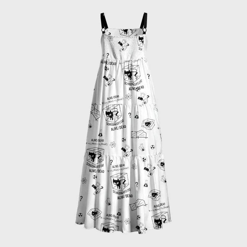 Schrödinger's Cat Geek Tiered Cami Maxi Dress