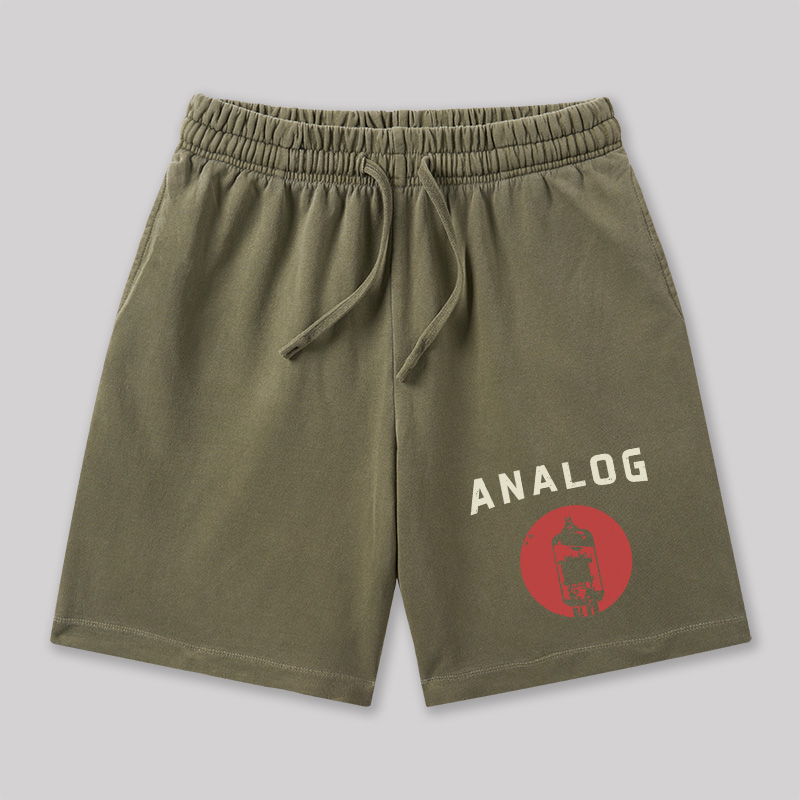 Vacuum Tube Analog Distressed Geeky Washed Shorts