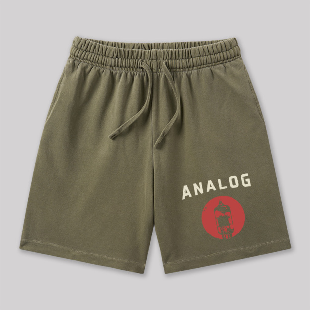 Vacuum Tube Analog Distressed Geeky Washed Shorts