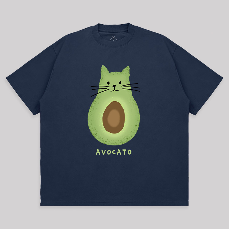Avocato Cat Avocado Pun Unisex Oversized T-shirt