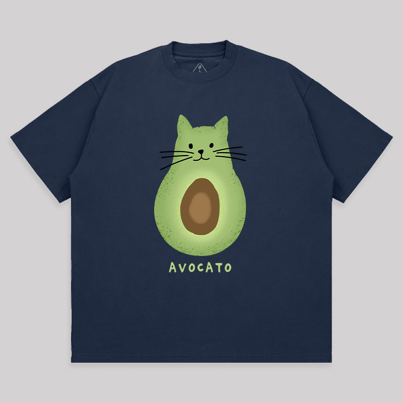 Avocato Cat Avocado Pun Unisex Oversized T-shirt