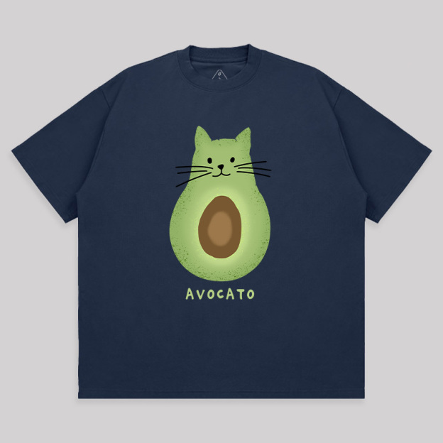 Avocato Cat Avocado Pun Unisex Oversized T-shirt