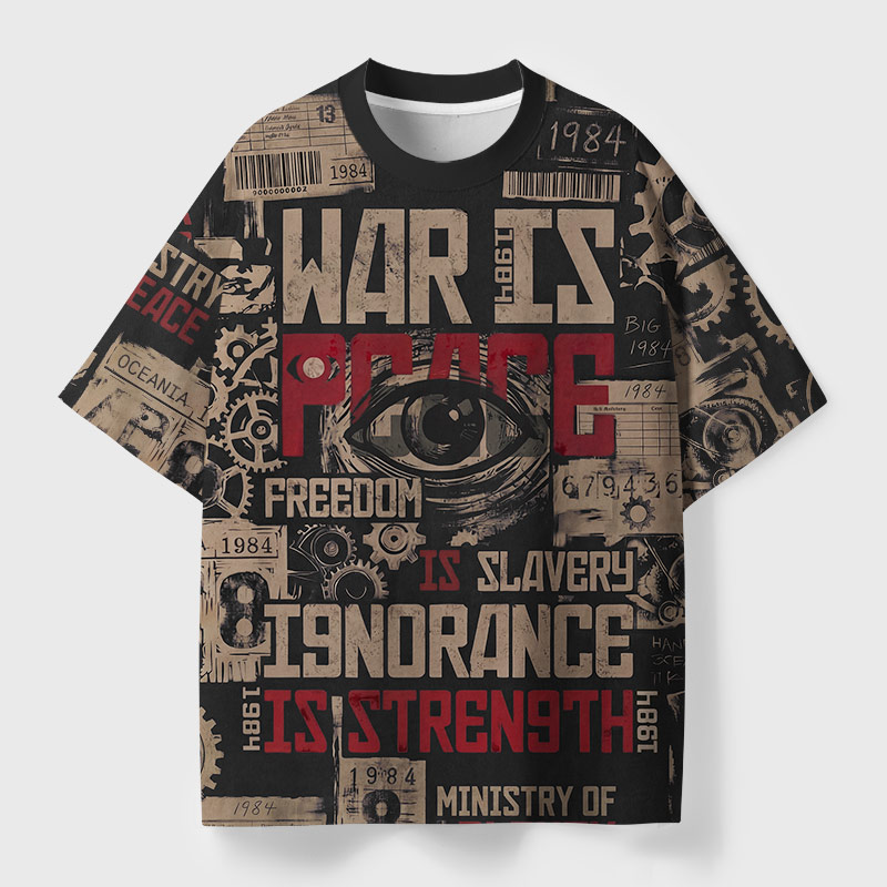 War Is Peace Geek Eco Oversized Graphic Tees