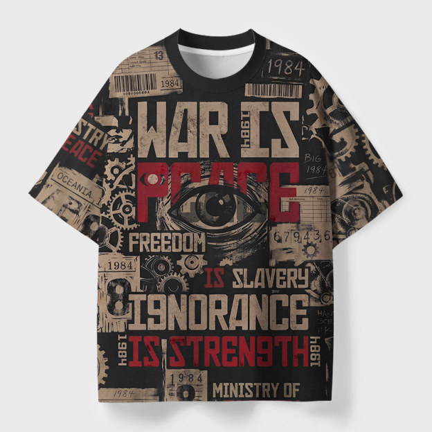 War Is Peace Geek Eco Oversized Graphic Tees