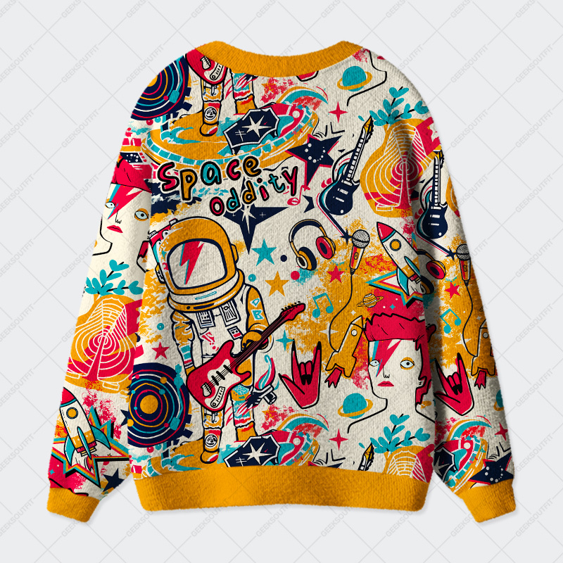 Space Oddity Geek Ugly Cardigan Sweaters 