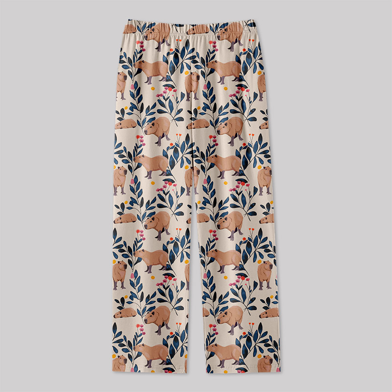 Capybara and Plants Geek Loungewear Pants