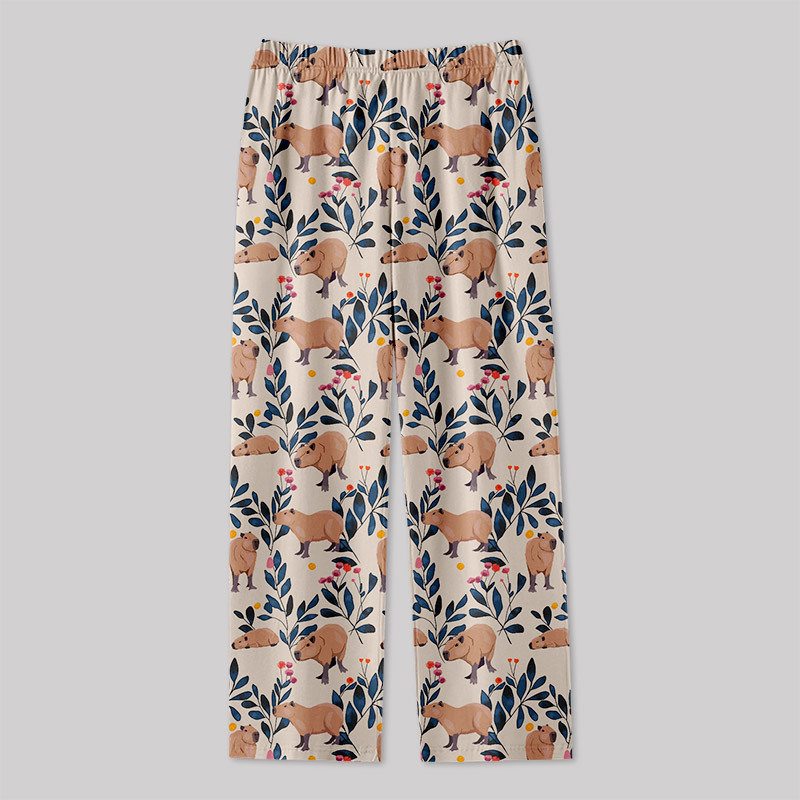 Capybara and Plants Geek Loungewear Pants