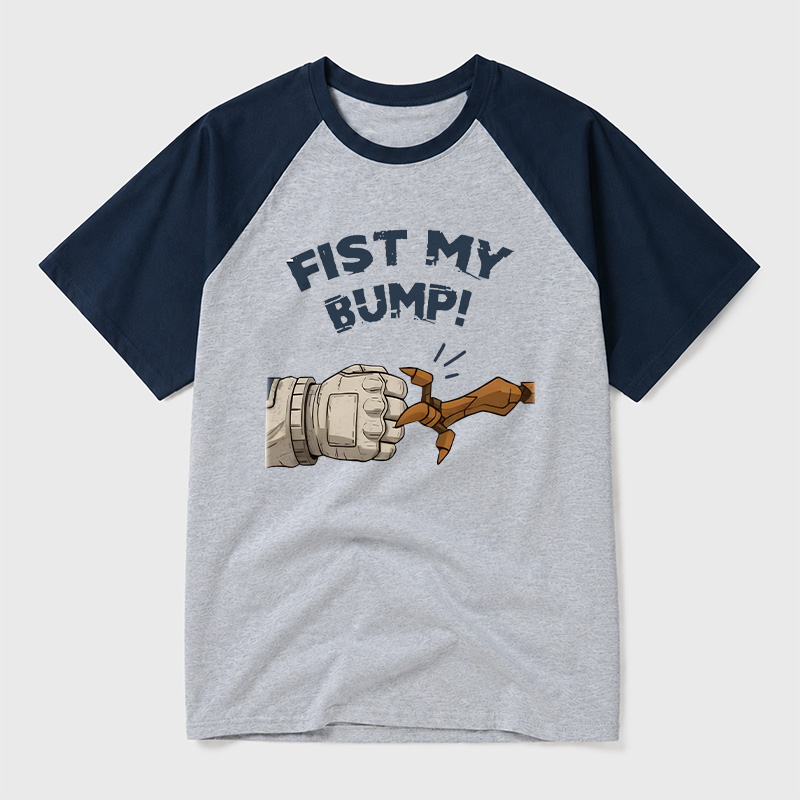 Fist My Bump Funny Geek Retro Raglan T-Shirt