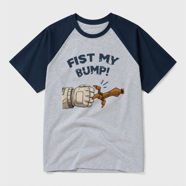 Fist My Bump Funny Geek Retro Raglan T-Shirt