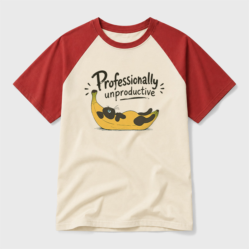 Professionally unproductive Geek Retro Raglan T-Shirt