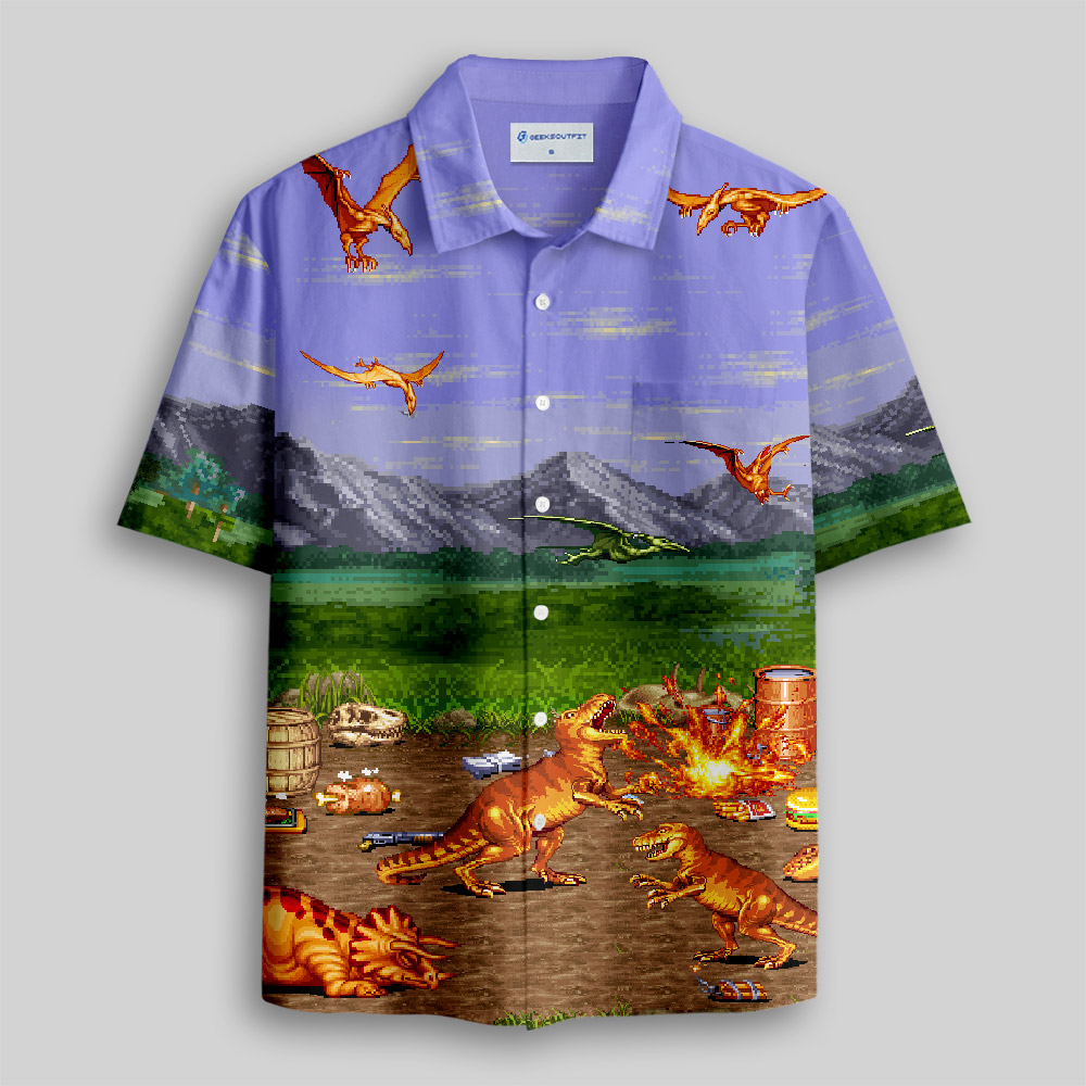 Vintage Game Button Up Pocket Shirt