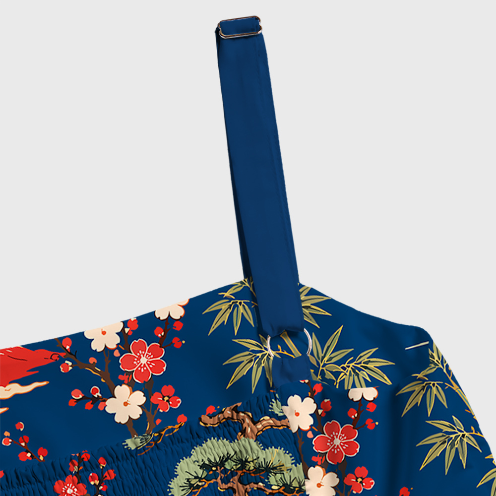Sci-Fi Spaceship Ukiyo-e Style Geek Tiered Cami Maxi Dress