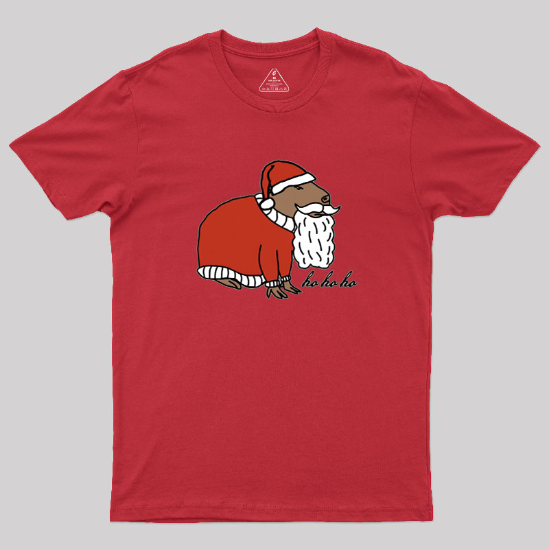 Capybara Santa Claus says Ho Ho Ho Geek T-Shirt