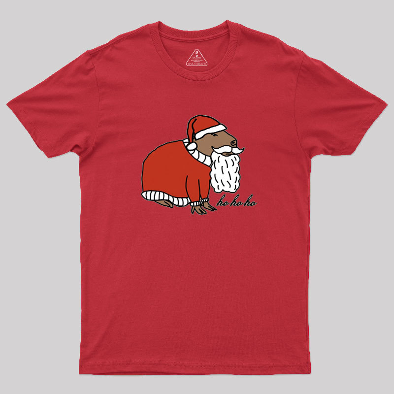 Capybara Santa Claus says Ho Ho Ho Geek T-Shirt