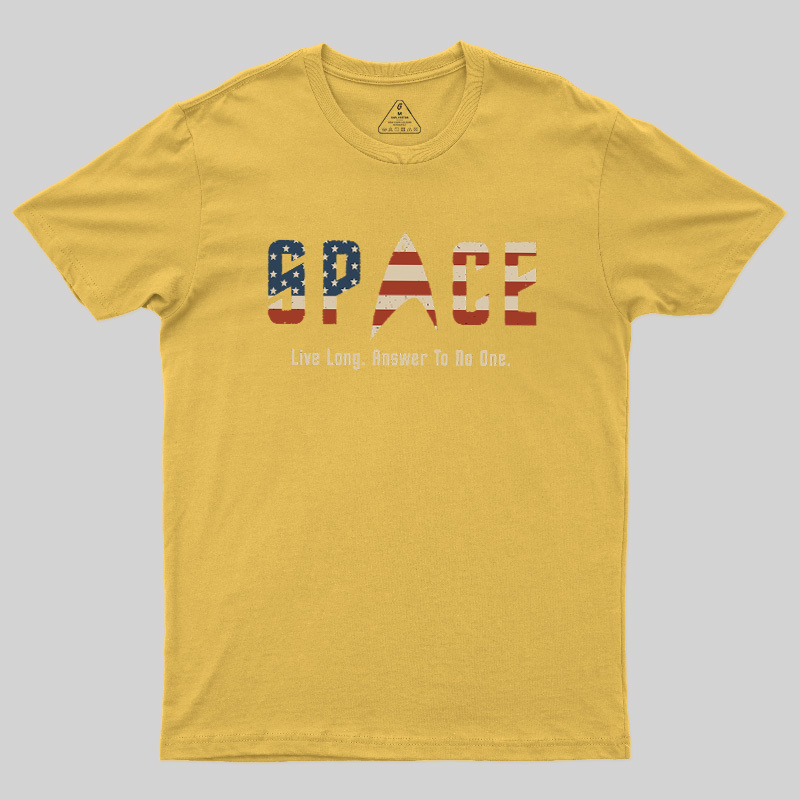 US Flag Deep Space Motto Geek T-Shirt
