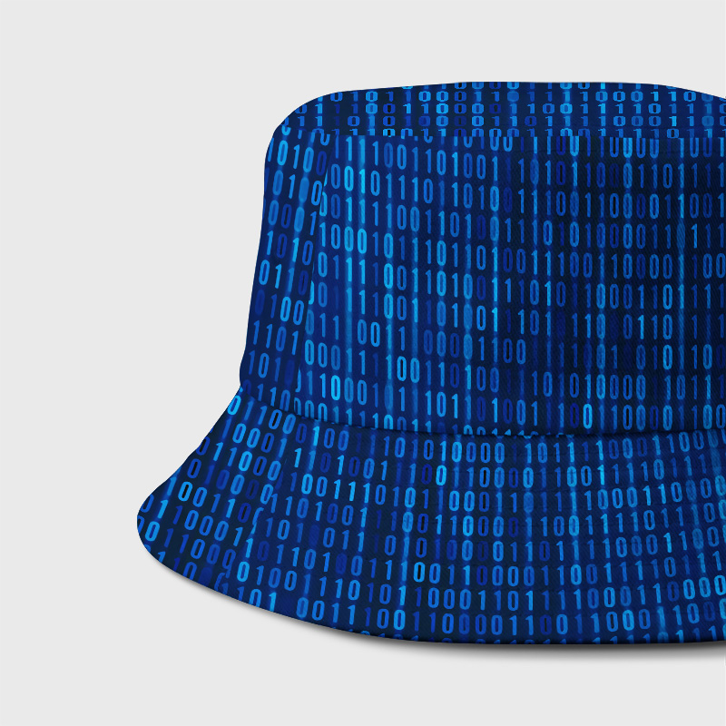 Binary Computer 1s and 0s Blue Geek Bucket Hat