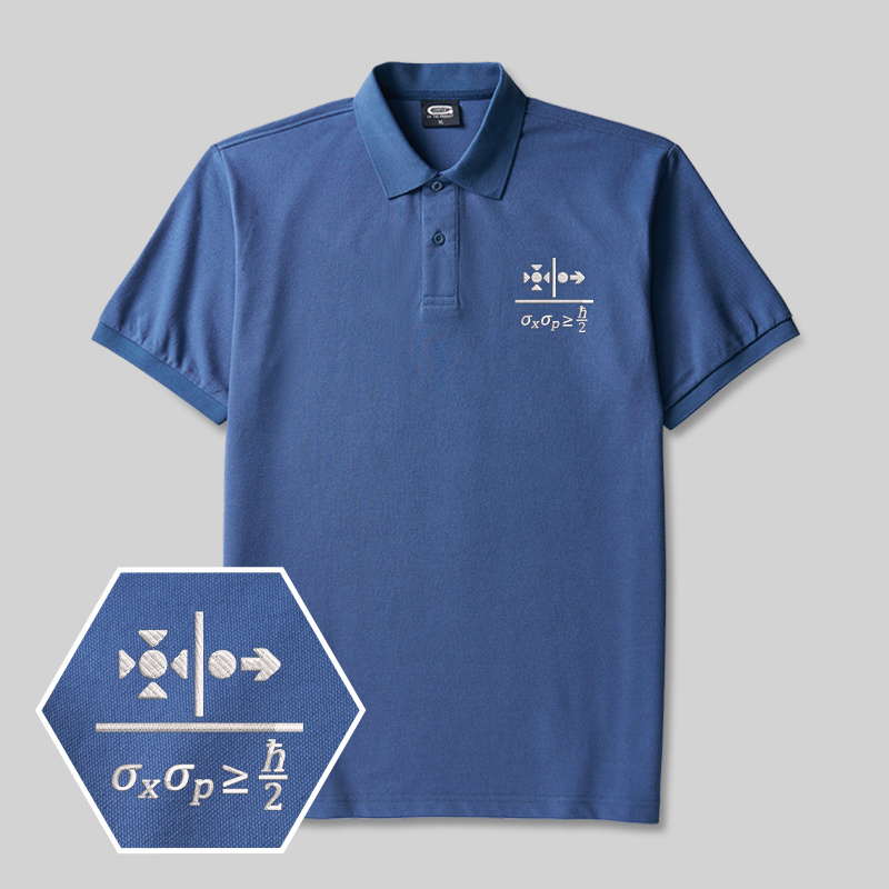 Uncertainty Principle Geek Embroidered Polo Shirts